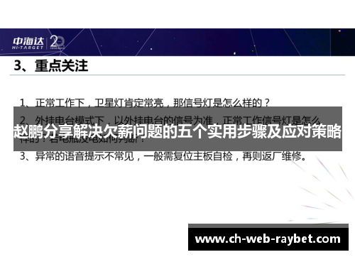 赵鹏分享解决欠薪问题的五个实用步骤及应对策略