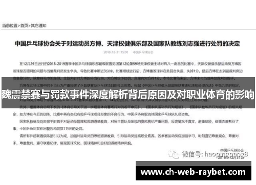 魏震禁赛与罚款事件深度解析背后原因及对职业体育的影响 魏震禁赛与罚款事件深度解析背后原因及对职业体育的影响